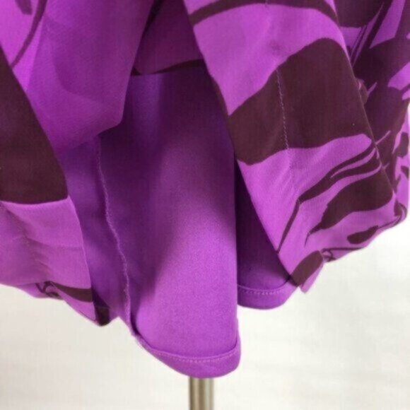 Old Navy | Purple Floral Print Short Sleeves High Neck Shift Dress Size Small - Picture 4 of 7